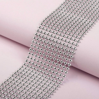 Лента с имитацией выпуклых страз, 5,75 см, 9 &plusmn; 1 м, цвет серебряный