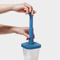 Набор банок для продуктов с вакуумом Доляна, 3 шт, 380 мл, 750 мл, 1,3 л, насос, цвет голубой