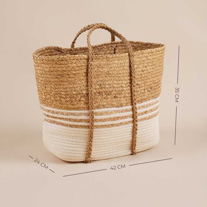 Корзина для белья плетеная SL Home Orden, хлопок, гиацинт, 42&times;24&times;35 см