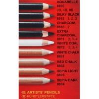 Карандаш художественный чернографитный акварельный 7.5 мм, Koh-I-Noor GIOCONDA 8800 4В, L=175 мм