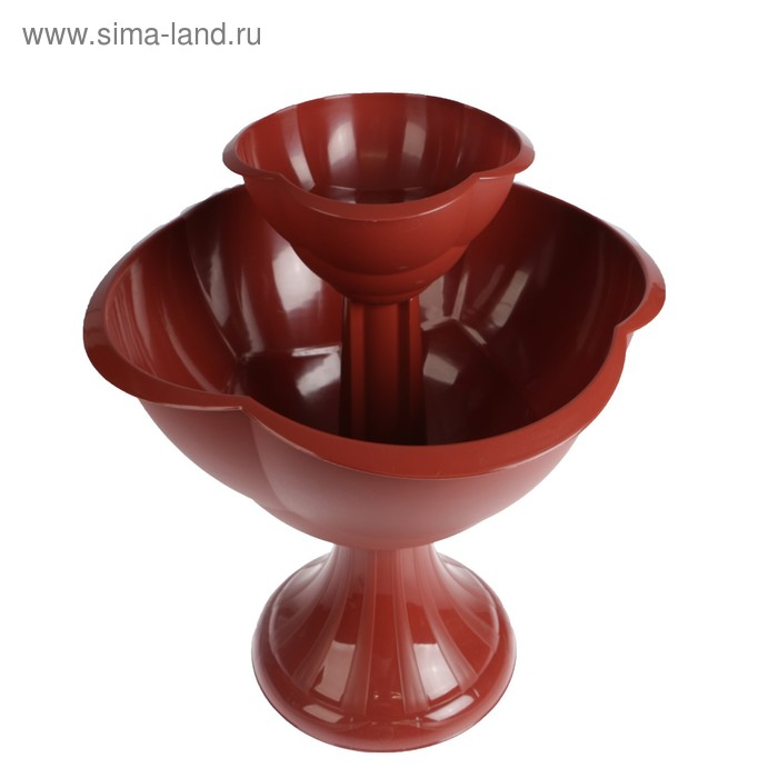 Клумба пластиковая, 2 яруса, d = 27&ndash;55 см, h = 60 см, коричневая, &laquo;Водопад&raquo;