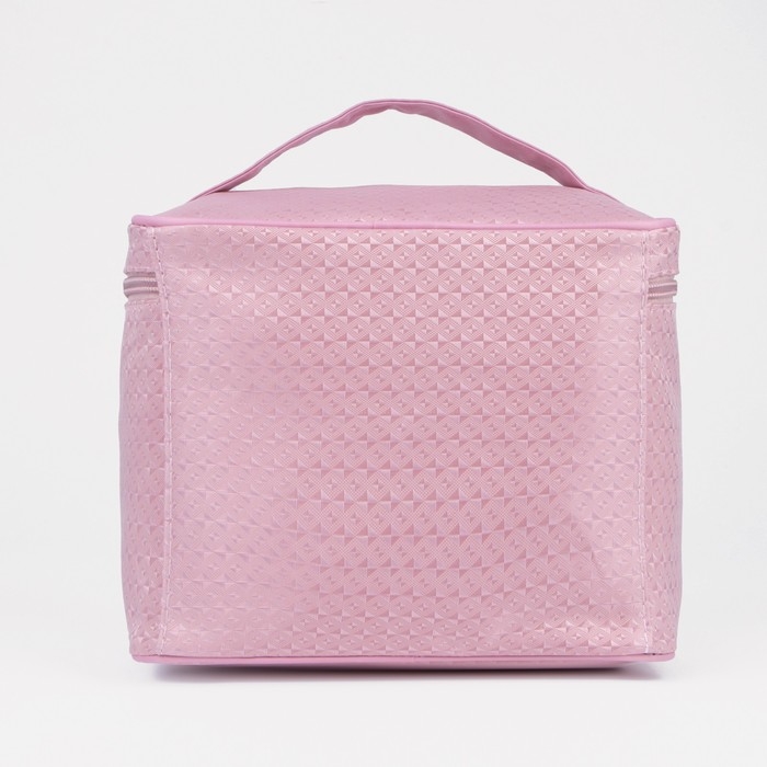 Косметичка на молнии, с зеркалом, цвет розовый