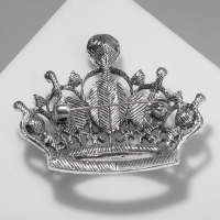 Брошь &laquo;Корона&raquo; готическая, цвет фиолетовый в чернёном серебре