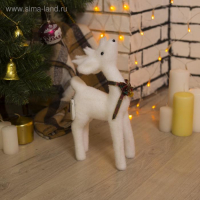 Светодиодная фигура &laquo;Олень&raquo; 16 &times; 30 &times; 9 см, флок, батарейки CR2032х2 (в комплекте), свечение тёплое белое