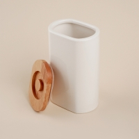 Банка для хранения сыпучих продуктов SL Home &laquo;Тренто&raquo;, 220 мл, 7,7&times;18,5 см, фарфоровая, цвет белый