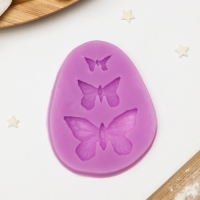 Молд &laquo;Бабочки&raquo;, силикон, 7,5&times;6&times;1 см, цвет МИКС