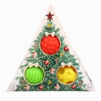 Подарочный новогодний набор развивающих тактильных мячиков &laquo;Рождественская ёлочка&raquo;, 3 шт.