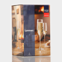 Набор стеклянных бокалов для шампанского &laquo;Время дегустаций. Шампань&raquo;, 160 мл, 4 шт