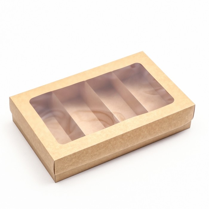 Коробка для макарун, с ложементом, крафт 26,5 х 16,5 х 5,5 см