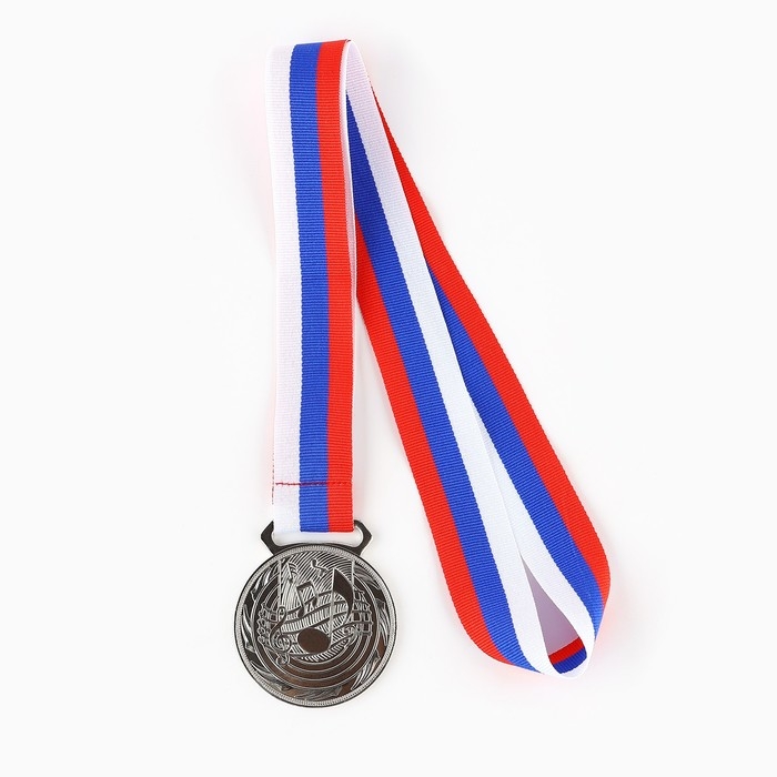 Медаль тематическая 196, &laquo;Музыка&raquo;, d= 5 см. Цвет серебро. С лентой