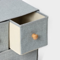 Короб LaDо́m &laquo;Франческа&raquo;, 3 выдвижных ящика, 30&times;20&times;28 см, цвет серо-голубой