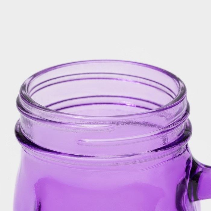 Банка стеклянная с крышкой и трубочкой &laquo;Череп. Хэллоуин&raquo;, 400 мл, 11&times;8,5&times;13 см, цвет МИКС