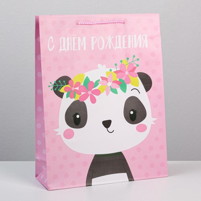 Пакет подарочный ламинированный, упаковка, &laquo;С Днём Рождения&raquo;, L 28 х 38 х 9 см