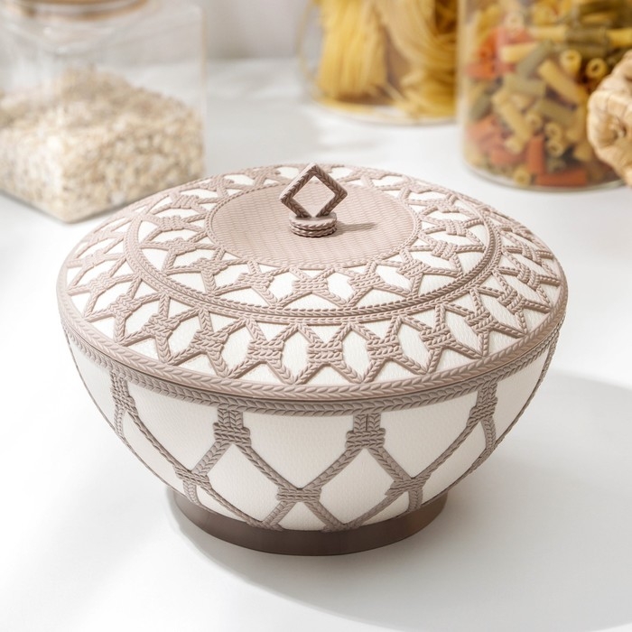 Сухарница &laquo;Арабеска&raquo;, 1,7 л, с крышкой, цвет МИКС