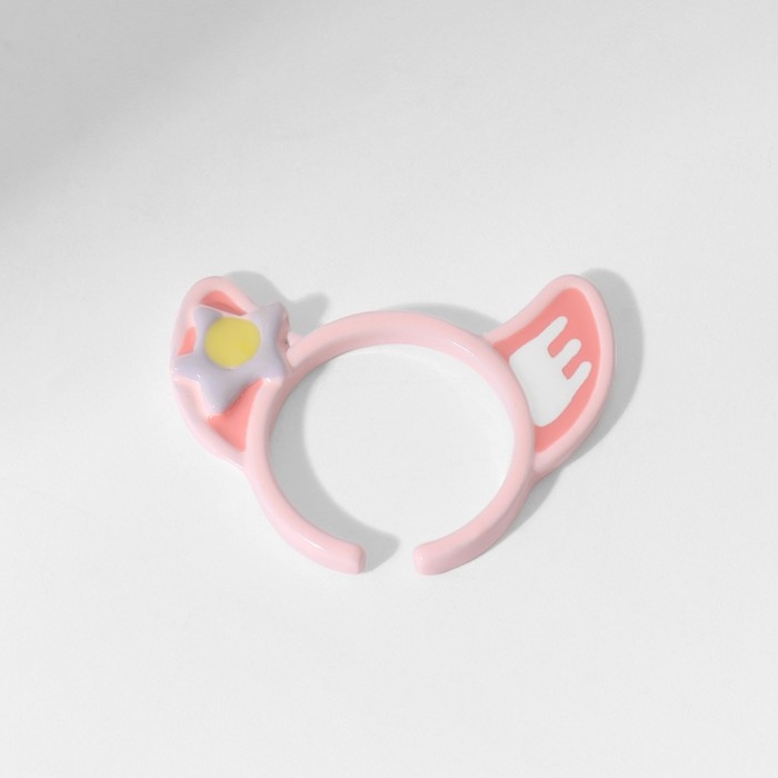 Кольцо &laquo;Монстрик&raquo; уши, цвет бело-розовый, безразмерное