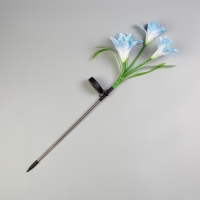 Садовый светильник на солнечной батарее &laquo;Лилия синяя&raquo;, 80 см,4 LED, свечение мульти (RGB)