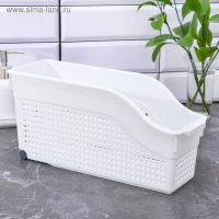 Контейнер для хранения хозяйственный &laquo;Лофт&raquo;, 3 л, 35,5&times;13&times;17 см, на колёсах, цвет белый