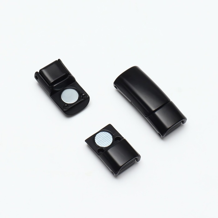 Фиксатор для шнурков, на магните, пара, размер 2,6 &times; 2 &times; 0,7 см, цвет чёрный