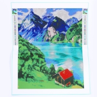 Алмазная мозаика с полным заполнением на холсте &laquo;Горное озеро&raquo;, 40 х 50 см