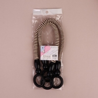 Ручки для сумки, 2 шт, вощёный шнур, 46 &plusmn; 1 &times; 4,5 см, цвет чёрный