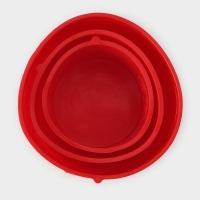 Набор силиконовых форм для выпечки Доляна &laquo;Куличики&raquo;, 3 шт: 15,5/13/10 см, цвет красный