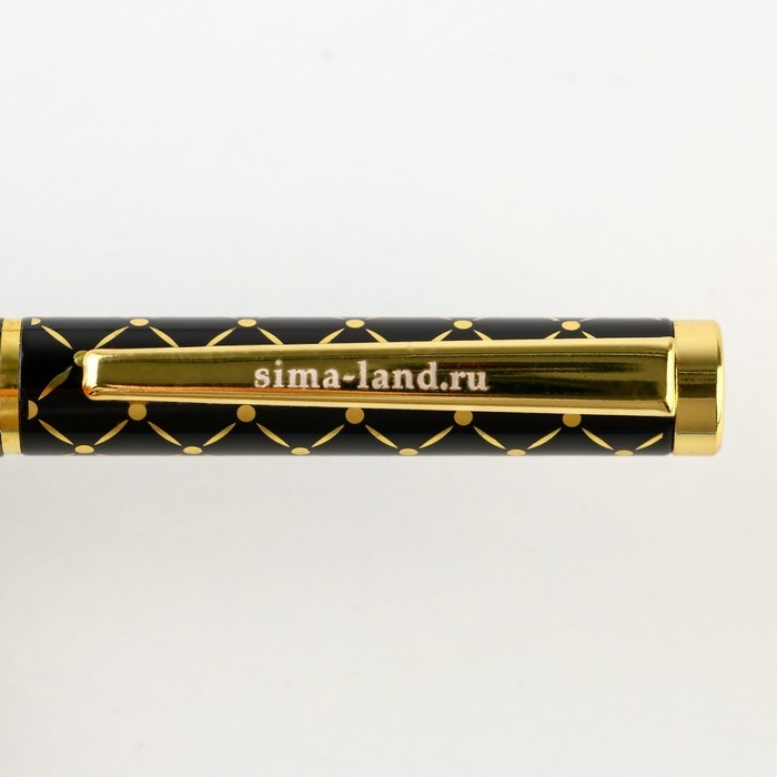 Ручка в футляре &laquo;Золотой БОСС&raquo;, металл, 1.0 мм, синяя паста