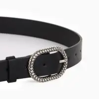 Ремень жен 05-01-02-01, Июнь2511, 2,9*0,3*110 см, винт, пряж металл, 1 прокол, черный