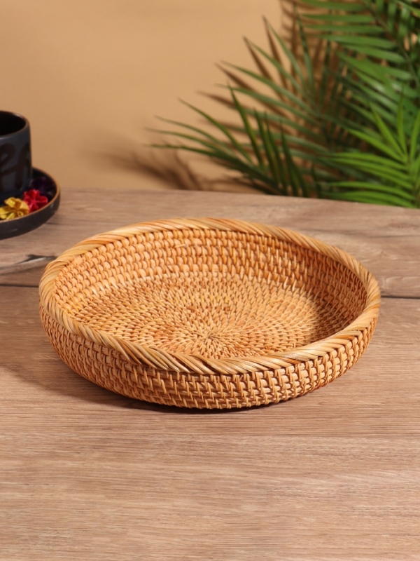 Тарелка плетёная 24х24х5 см, ротанг