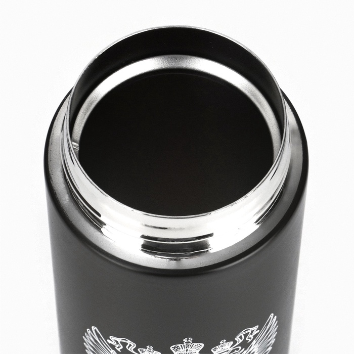 Термокружка, 420 мл, Simple "Герб", сохраняет тепло 8 ч, с термометром