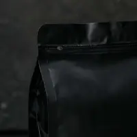 Пакет восьмишовный с дном матовый с отрывным замком , черный, 14 х 24 см