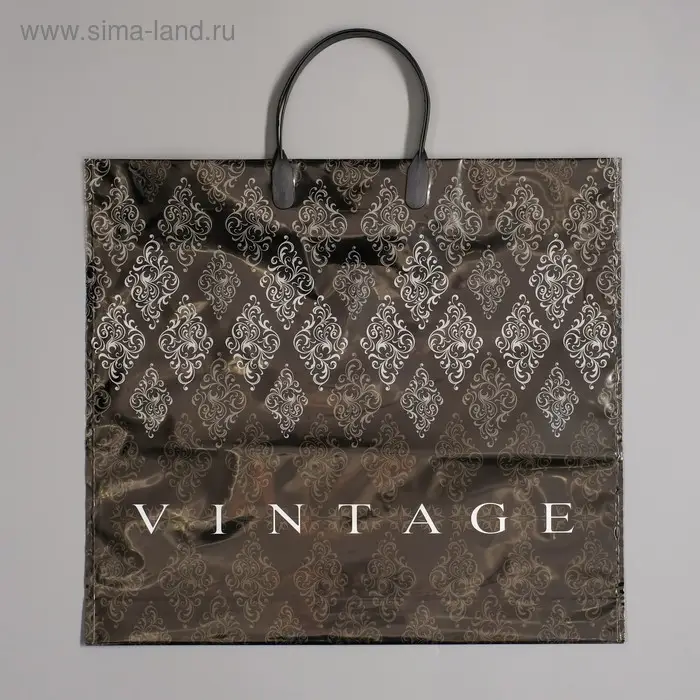 Пакет &laquo;Винтаж&raquo;, полиэтиленовый с пластиковой ручкой, 38&times;35 см, 110 мкм