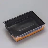 Контейнер с плоской крышкой, черный 1 л, 20 х 14 х 5,5 см