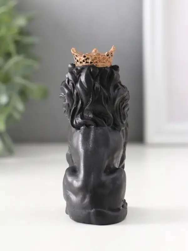 Фигура &laquo;Лев в короне&raquo;, 9&times;4&times;6.5 см, чёрная