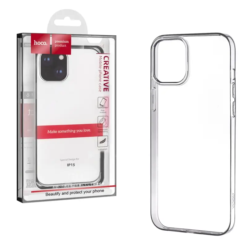 Чехол iPh 15 Hoco TPU прозрачный