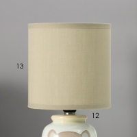 Настольная лампа с абажуром RISALUX &laquo;Мишка&raquo; детская,, Е14, 40 Вт, зелёный, 13&times;13&times;27 см