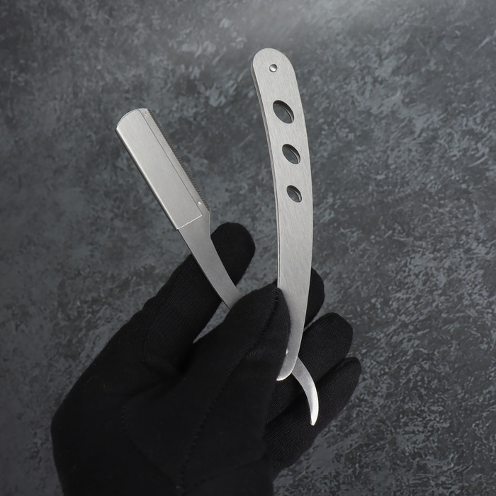 Опасная бритва, шаветт, без лезвия, 13,3 &times; 21 &times; 2,8 см, стальная, цвет серебристый