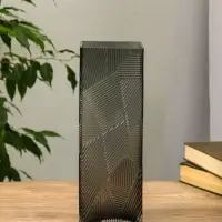 Ваза стекло настольная "Джойс" 30х10 см, серый