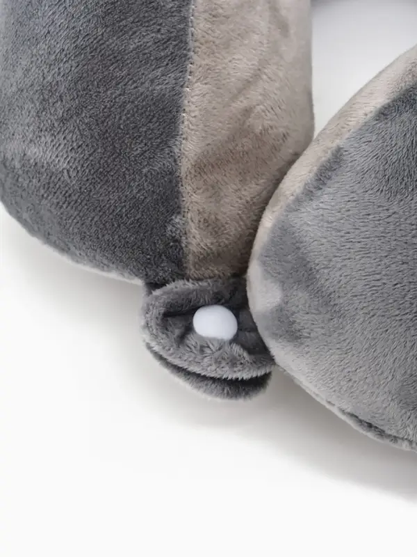 Подушка для путешествий бархатная формовая "Перезагрузка", серая