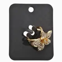 Кольцо для платка "Цветок Лилии", цвет белый в золоте