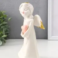 Сувенир керамика "Ангел поющий с сердцем" 10,5х6,5х18 см