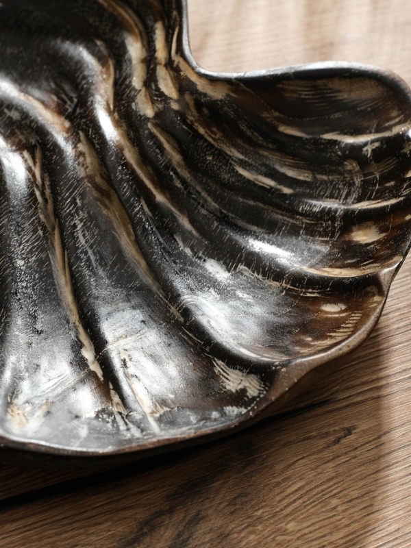 Тарелка "Ракушка" дерево Джати, 26х23х3 см, цв. тёмно-коричневый