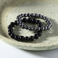 Набор браслетов 2 шт. шар №8 &laquo;Гематит&raquo; и шар №10 &laquo;Агат&raquo;