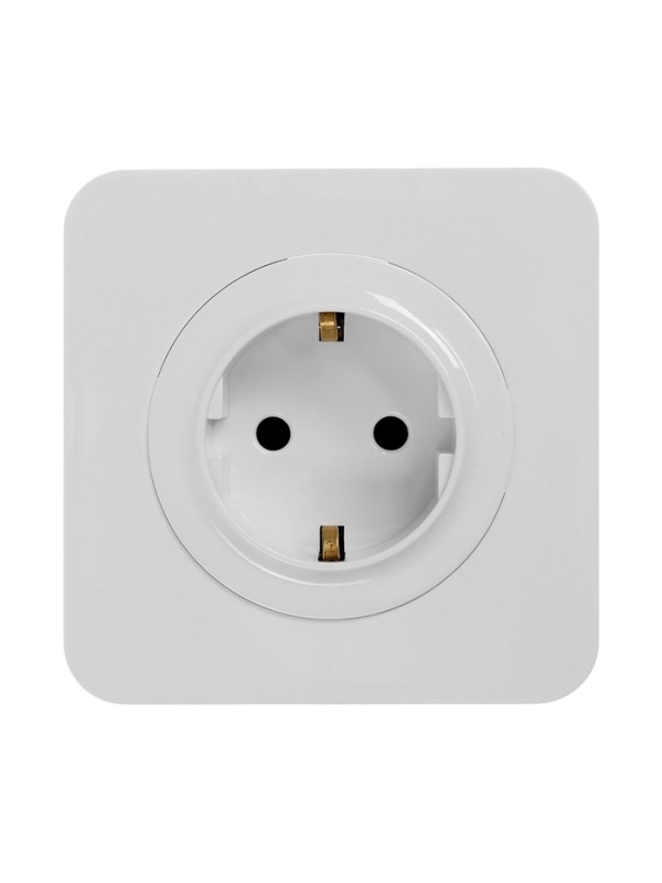 Розетка одноместная, серия "Circular", 16 А, скрытая, с з/к, белая
