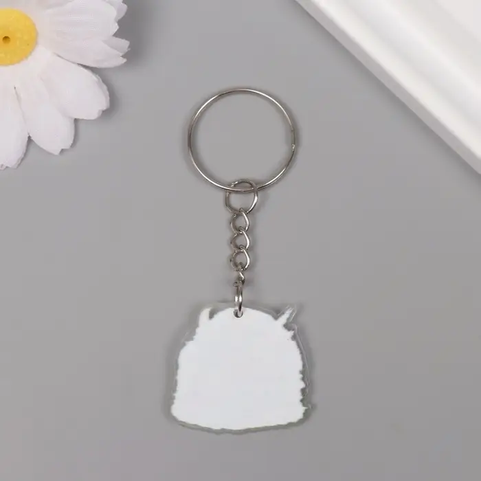 Брелок акрил "Единорожка в косынке сладко спит на лужайке" 2,9х3,4х0,3 см