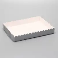 Коробка для печенья, серебряная, 22&times;15&times;3 см