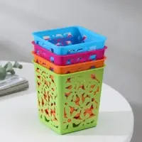 Корзина для хранения &laquo;Цветы&raquo;, пластик, 9&times;9&times;10 см, МИКС