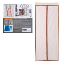 Сетка антимоскитная для дверей, 90 &times; 210 см, на магнитах, цвет коричневый