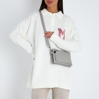 Сумка кросс-боди на молнии, цвет серый