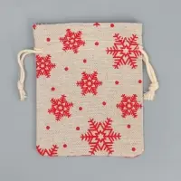 Мешочек подарочный холща &laquo;Новогодние ожидания&raquo;, снежинки, холща, 10 х 12 см +/- 1.5 см