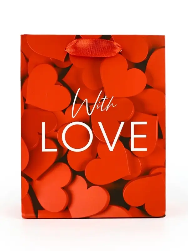 Пакет подарочный ламинированный &laquo;С любовью&raquo;, S 12 х 15 х 5.5 см